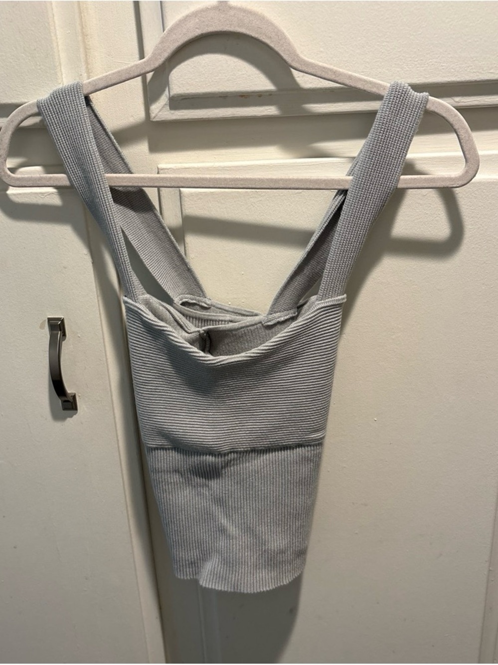 Abercrombie & Fitch Ribbed Bandeau Tank - Light Gray